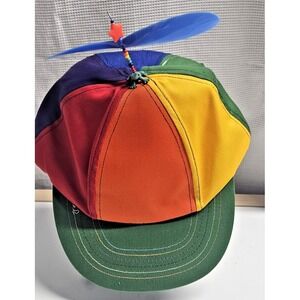 NWT interstellar Propeller hat 6 panels frog red star beads Spinning Cap adult
